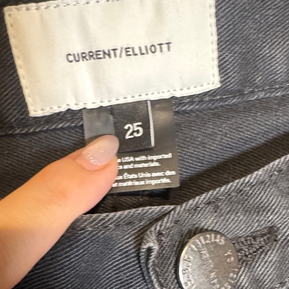 Current/Elliott Charcoal black Jeans front zip legs - Picture 3 of 6